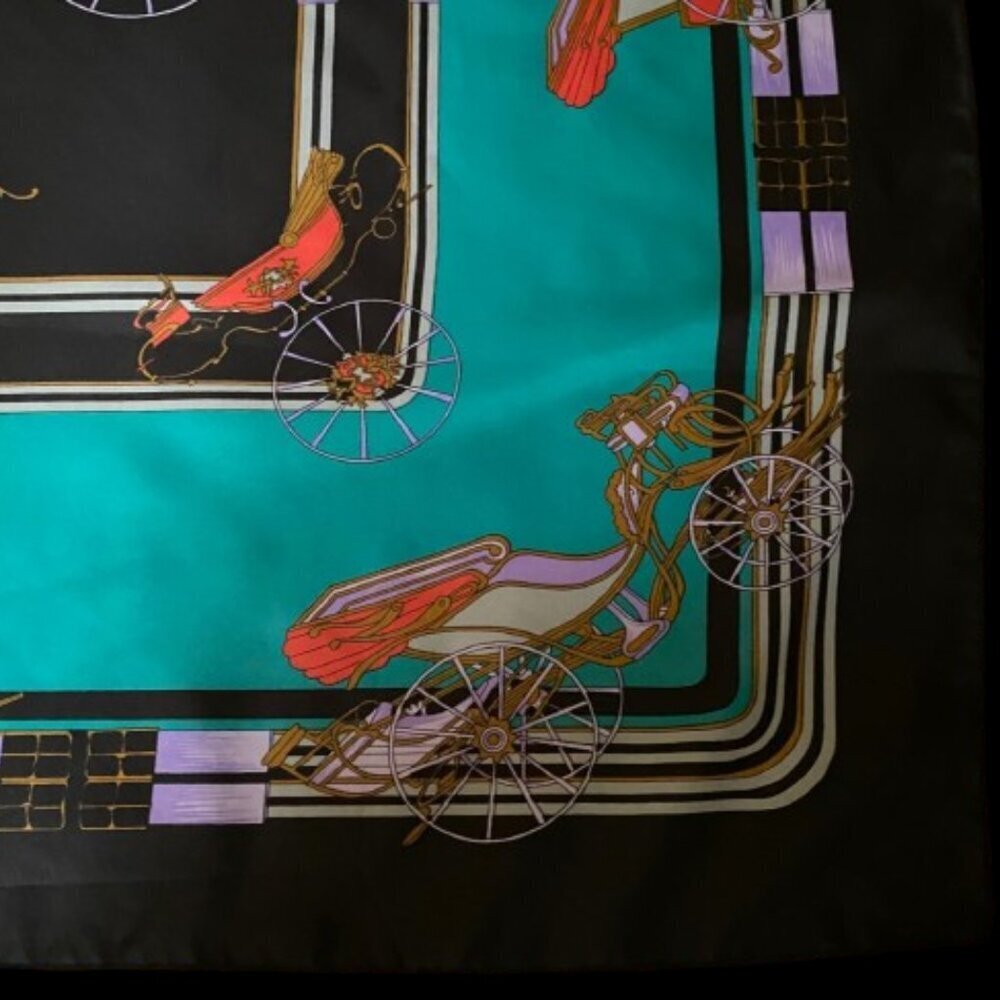 Vintage large  80s 32" x 35" fun print scarf wrap - Picture 10 of 13